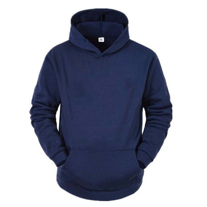 Men Hoodie Long Sleeve Solid Color