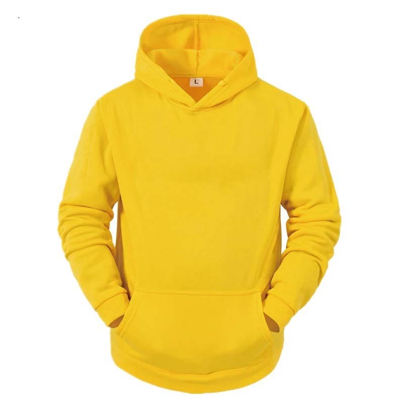 Men Hoodie Long Sleeve Solid Color