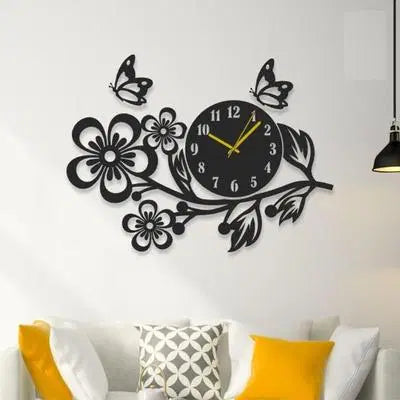 Flower Design Analogue Wall Clock With Light