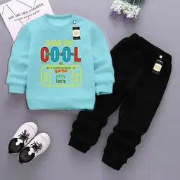 Cozy Fleece Printed Tracksuit for Boys & Girls - 2 Pcs Set