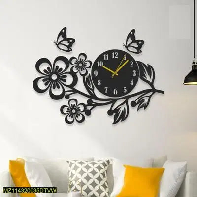 Flower Design Analogue Wall Clock With Light