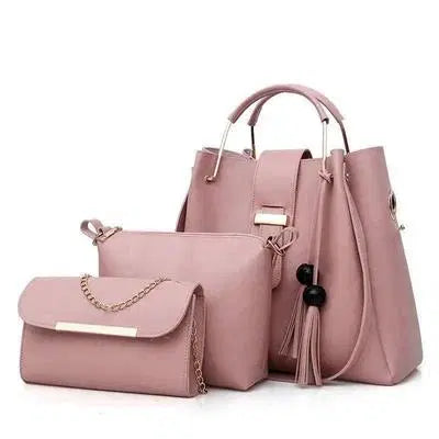 Stylish Women's Leather Hand Bag Set - 3 Pcs in Multiple Colors