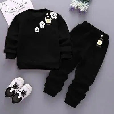 Cozy Fleece Printed Tracksuit for Boys & Girls - 2 Pcs Set