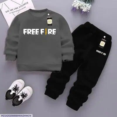 Cozy Fleece Printed Tracksuit for Boys & Girls - 2 Pcs Set