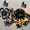 Flower Design Analogue Wall Clock With Light